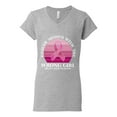 thumbnail image 2 of Wild Bobby Cancer Messed With the Wrong Girl Breast Cancer Awareness Women Standard V-Neck Tee, Heather Grey, X-Large, 2 of 6