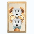 thumbnail image 1 of Metal Light Switch Plate Outlet Cover Nerdy Baby Llama Portrait LLA005, 1 of 13