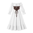 thumbnail image 4 of FNFYFH Renaissance Medieval Costume Dress Women Peasant Cottagecore Dress 1700s Victorian Fairy Dress, 4 of 8