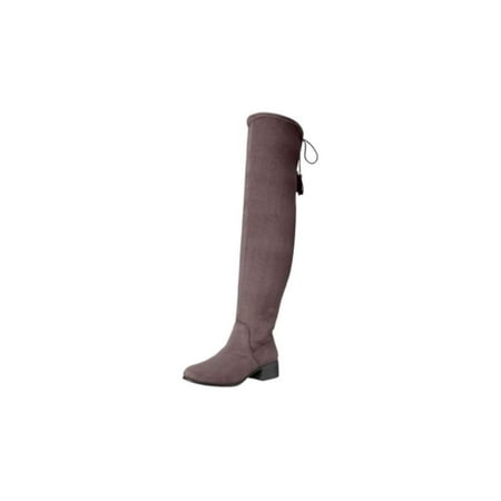 

Madden Girl Womens PRISSLEY Fabric Closed Toe Over Knee Riding Boots