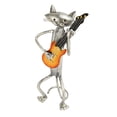 thumbnail image 1 of Estatua de gato de pie, un gato que toca la guitarra Estatua de gato Un gato que toca la guitarra Escultura de metal Materiales ecológicos, 1 of 12
