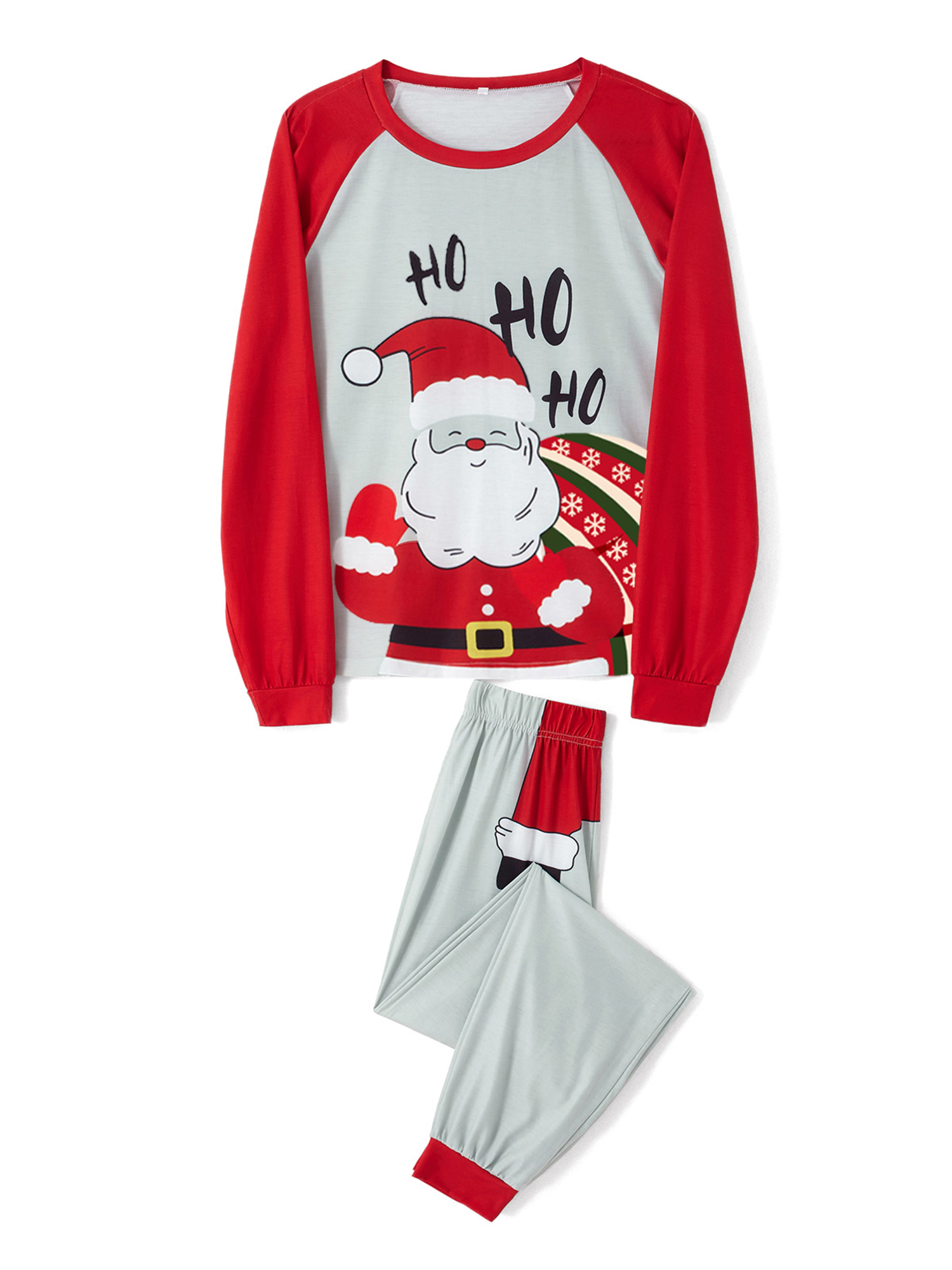 Youweixiong Matching Family Pajamas Sets Christmas PJ's Sleepwear Santa Claus Print op with Bottom Pants - image 2 of 7