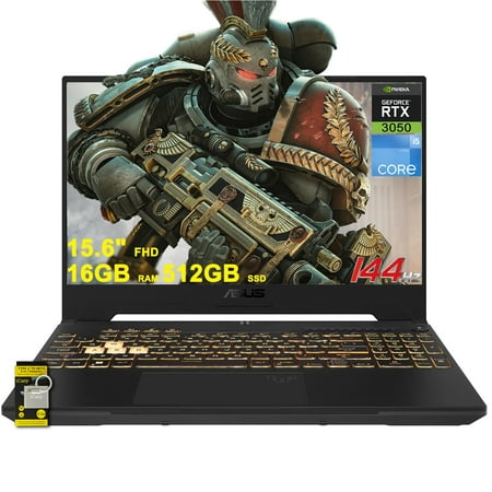 ASUS TUF F15 Gaming Laptop 15.6" FHD IPS 144Hz (MUX Switch + Optimus) Intel 12-core i5-12500H (Beats i7-11800H) 16GB DDR4 512GB SSD GeForce RTX 3050 Backlit Thunderbolt4 USB-C Win11 w/ICP Accessory