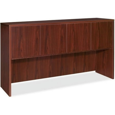 UPC: 0035255693820 | Lorell Essentials Hutch with Doors 71.8  x 15  x 36  – Drawer(s)4 Door(s) – Finish: Laminate  Mahogany
