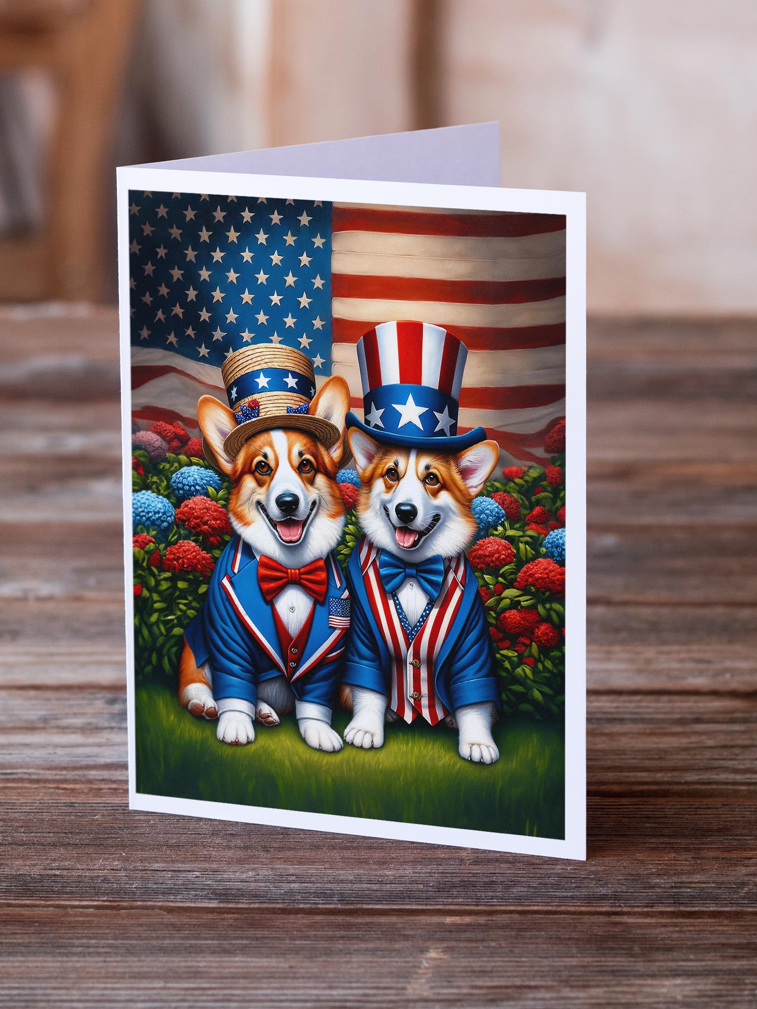 All American Corgi Greeting Cards Pack of 8 7 in x 5 in