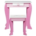 thumbnail image 6 of Topbuy 2-in-1 Kids Vanity Set Makeup Table & Chair Set for Toddlers w/Detachable Mirror Pink, 6 of 7