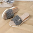 thumbnail image 7 of CYMMPU Women's Open Toe Espadrille Wedge Slide Sandals Slip On Casual Shoes with Decorative Strap for Summer Everyday Wear Gray 41, 7 of 7