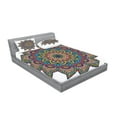 thumbnail image 2 of Ambesonne Mandala Fitted Sheet & Pillow Sham Set, Floral Leaves Details Art, Queen, Multicolor, 2 of 2