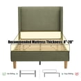 thumbnail image 4 of Zanmintaobo Twin Corduroy Platform Bed Frame with 42.5" Upholstered Wingback Headboard, Metal & Wood Slats,No Box Spring Needed,Turtle Green, 4 of 8