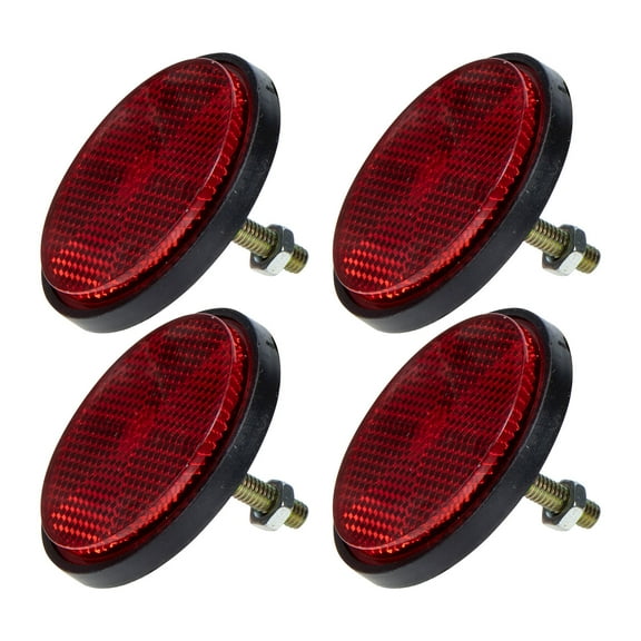 NUOLUX 4Pcs Round Red Bike Reflector for Night Riding Bicycle Safety Enhancement