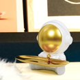 thumbnail image 4 of GUOOL Astronaut Statues Figurines Desktop White White White Gold, 4 of 7