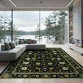 thumbnail image 2 of ODIKA 8'x10' Washable Area Rug Durable, Non-Slip Snake Vintage Forest Damask Vines Abstract Botanical Scroll Border for Living Room, Under Sectional, Family, 2 of 7