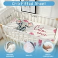 thumbnail image 3 of Hatchaa Personalized Baby Bedding Set, 5 Pcs Custom Baby Crib Set with Name, Baby Girls Pink Elephant Crib Bedding Set, Double Layer Flannel Nursery Bed Set Customized Gifts for Toddlers Kids, 3 of 8