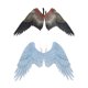 thumbnail image 1 of 2 piezas de alas de ángel unisex para festivales, fiestas, accesorios de vestir con correa águila y blanco, 1 of 9