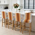 thumbnail image 3 of Dark Brown Grey Ombre Bar Stool Cover Set of 4, Modern Abstract Art Gradient Stretch Bar Chair Cover, Removable Washable Pub Counter Stool Chair Slipcover for Kitchen Dining Room Pub Cafe, 3 of 9