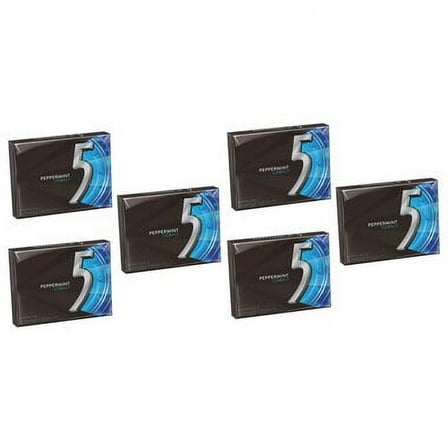 Wrigley's Five Sugar Free Gum 15 Sticks - Peppermint Cobalt [ 6 Pack ]
