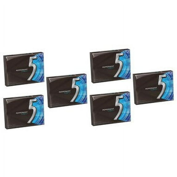 Wrigley's Five Sugar Free Gum 15 Sticks - Peppermint Cobalt [ 6 Pack ]