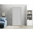 thumbnail image 3 of Sliding Closet Bi-fold Doors 64 x 84 inches | Quadro 4111 Matte Grey | Sturdy Tracks Moldings Trims Hardware Set | Wood Solid Bedroom Wardrobe Doors, 3 of 5