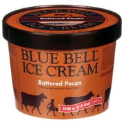 Blue Bell Buttered Pecan Brown Rim Ice Cream Half Gallon, 64 fl oz