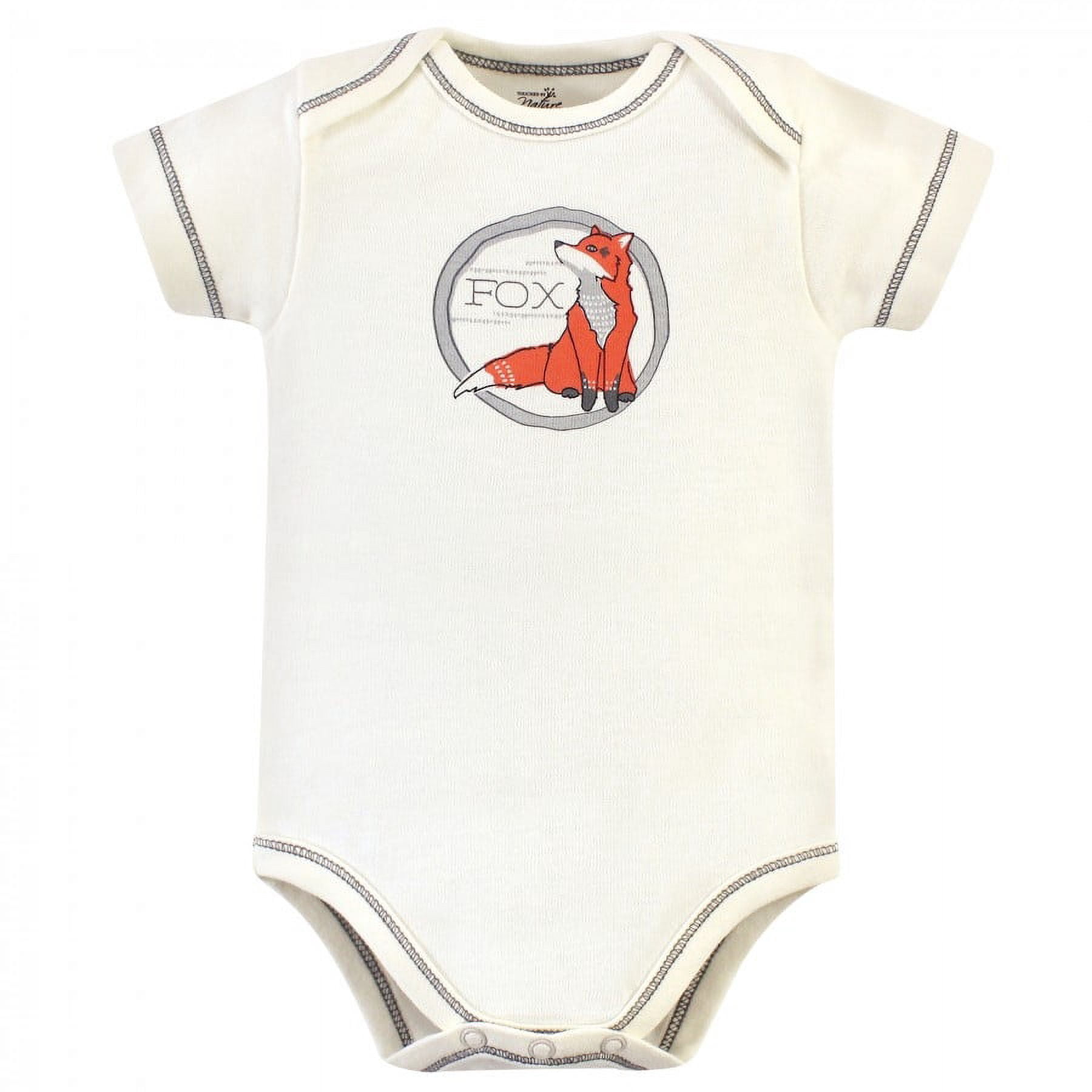 Touched by Nature Baby Boy Organic Cotton Bodysuits 5pk, Boho Fox, 0-3 Months