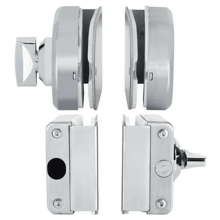 Walfront Stainless Steel 10 12mm Glass Door Lock Rotary Knob Open
