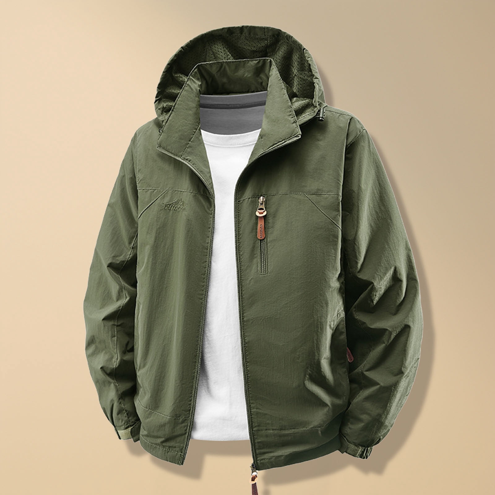 Blouson Homme Col Montant - Veste Légère Mi-saison, Style Bomber, Coupe-vent, Plusieurs Poches