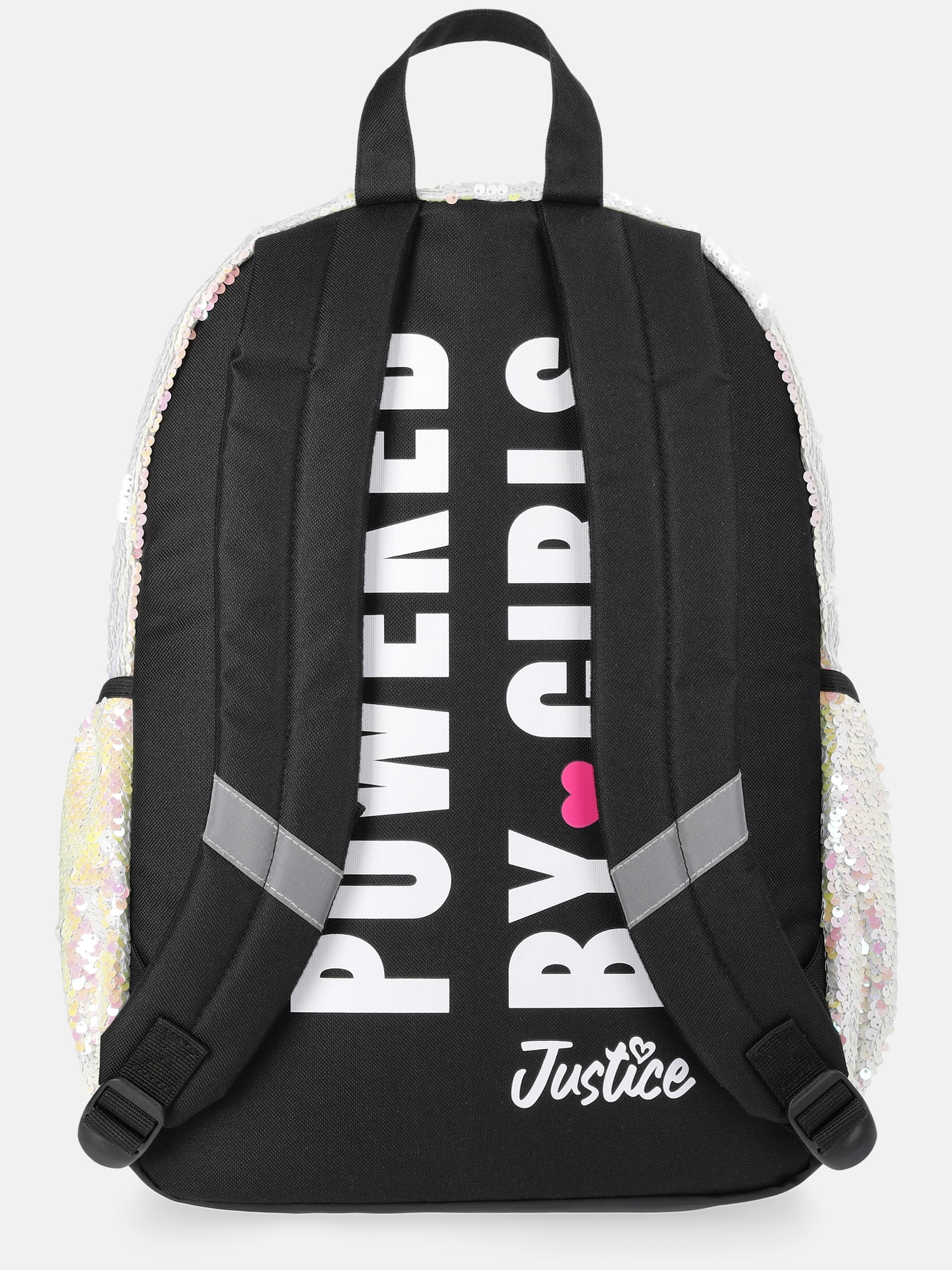 Justice Girls 17" Sequin Backpack & Lunch Tote Set, White