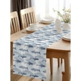 thumbnail image 3 of Burlap Table Runner 90 Inches Long, Watercolors Blue Sharks on Vintage Non-Slip Kitchen Table Runners for Dining Room Everyday Use Party Table Decorations Ocean Animal, 3 of 9