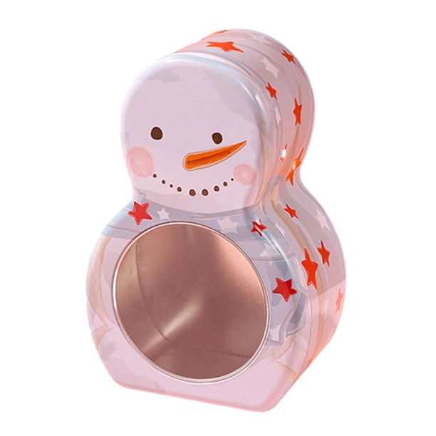 Caja de dulces de Navidad, caja de regalo navideña, joyero, tarro de almacenamiento de dulces con ventana, decoración navideña para recuerdos de estrella de cinco puntas