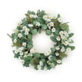 thumbnail image 2 of Melrose Mini Daisy Spring Floral Artificial Wreath -  22" - White and Green, 2 of 2