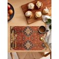 thumbnail image 5 of Brown Red Placemats Set of 4, Vintage Boho Ethnic Geometric Abstract Art Placemats for Dining Table, Place Mats for Kitchen Tabletop, Waterproof Wipeable Dining Table Mats Set, 5 of 9