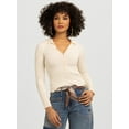 thumbnail image 4 of Jessica Simpson Women's and Women's Plus Luanne Polo Sweater with Long Sleeves, Lightweight, Sizes XS-4X, 4 of 8