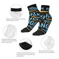 thumbnail image 3 of Bingfone Not All Those Who Wander Are Lost 2 Design Patterned Men's Women's Casual Cotton Socks, 3 of 5