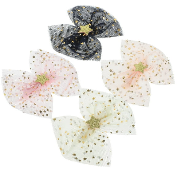 LOLIPPYY Girls Hair Bows Set, 4 Pieces Peach Fabric, Simple Yet Elegant Accessories for Kids