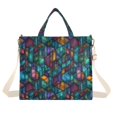 thumbnail image 7 of FORMRS Womens Corduroy Tote Bag Crossbody Shoulder Purse Handbag with Detachable Strap, Stained Glass Pattern, 7 of 7