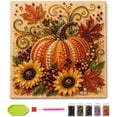 thumbnail image 2 of Autumn Pearl Painting Kit, 7.8" 5D Pearl Diamond Art Kits for Adults (Pumpkin) | Beginner - Friendly Crafting, Relaxing Diy Craft To Create Sparkling Fall, Beautiful Seasonal Home Décor, 2 of 10