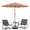 Straw, variant on Autlaycil 5 Pcs Patio Outdoor Furniture Sets Contains 2 Textilene Fabric Rocking Bistro Chairs, a Table, a 7.5ft Tiki Thatched Solar Umbrella with Button Tilt and a Umbrella Base