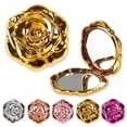thumbnail image 5 of Electroplating Rose Double-sided Mirror Portable Travel Mini Foldable Makeup Mirror Women Vintage Pocket-sized Handheld Vanity Mirror, 5 of 8
