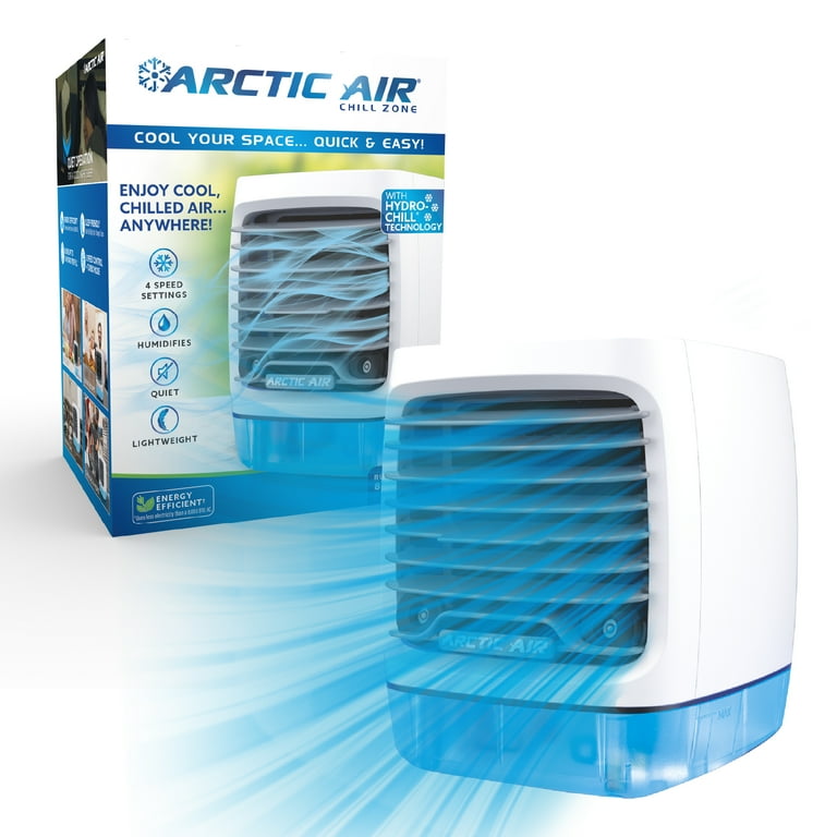 Arctic Air Chill Zone Evaporative Air Cooler, Portable Cooler with 4 Fan Speeds, LED Night Light