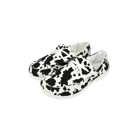 

Rockomi Ladies Comfort Casual Shoes Driving Breathable Round Toe Loafers Work Lightweight Flat Cow Print 7.5