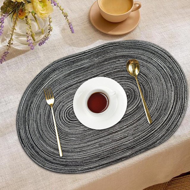 TIMIFIS Induction Lighting Woven Placemats Solid Color Placemats Insulation Mats Table Decoration Mats Suitable for Families Dinner Parties Easy to Clean Foldable Apartment Essentials