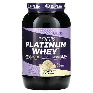 EAS 100% Platinum Whey, Vanilla Ice Cream, 2 lbs (907 g)
