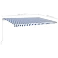 thumbnail image 4 of vidaXL Manual Retractable Awning 500x300 cm Blue and White, 4 of 5
