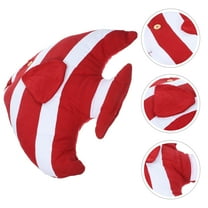 KALLORY 1Pcs Nautical Pillow Cushion Red Fish Shaped Pillow for Home Decoration