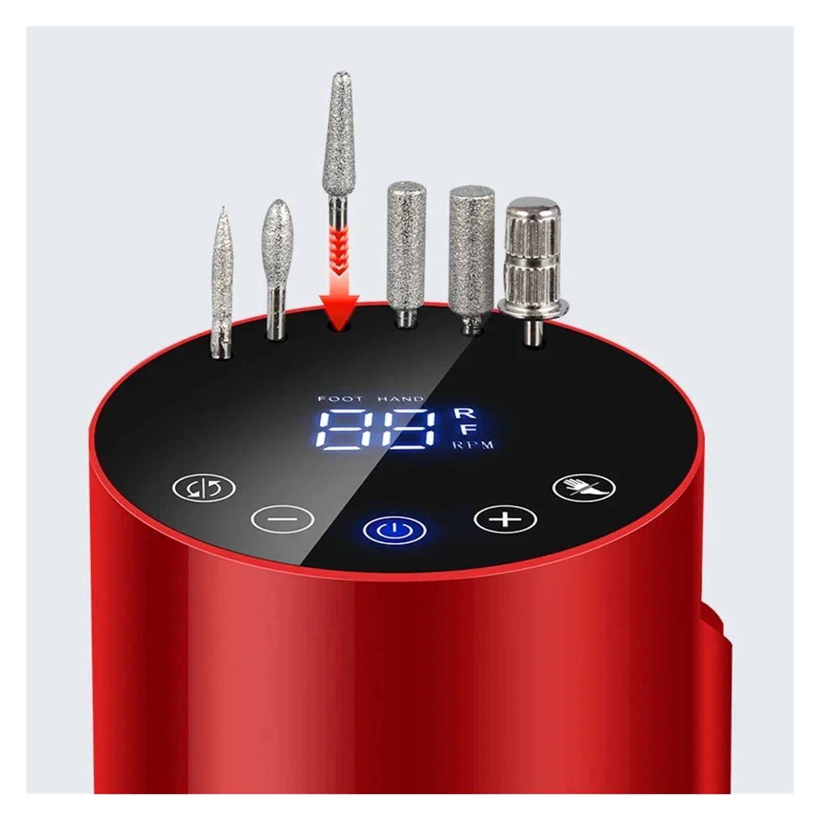 Electric Nail Drill File, Round Acrylic and Gel Manicure Polisher for Home Salon Beginners