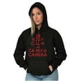 thumbnail image 4 of Keep Calm Carry A Camera Photographer Unisex Plus Fleece Graphic Hoodie Brisco Brands 3X, 4 of 5