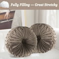 thumbnail image 4 of Velvet 15-Inch Round Decorative Pillow for Couch Décor (Grey), 4 of 6