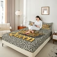 thumbnail image 4 of Manfei 3-Piece Twin Diamond Crown Sheet Set - Brown Leopard, 4 of 7