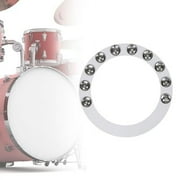 Drum Cymbals Rings Cymbal Tambourine Percussion Musical Instrument DIY Mountable Cymbal Ching Rings Snare Drum Effect Bell, argent