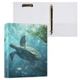 thumbnail image 3 of WOBOGO Sea Turtle File Folders Extra Large Capacity to Hold 200 Sheets of Documents Hard Shell Ring Binder for School Home Office, 3 of 10